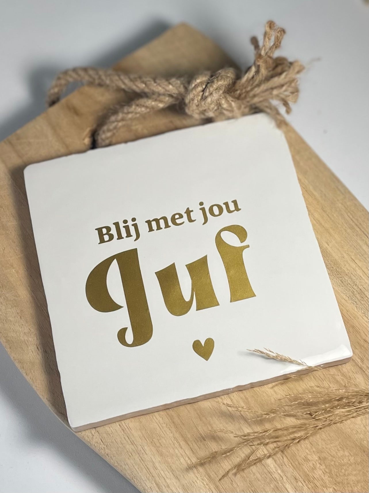 Tegeltje Blij met jou juf