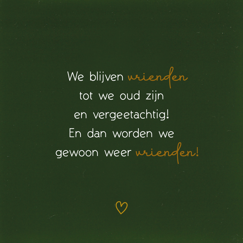 We blijven vrienden