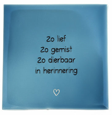 Zo lief Zo gemist Zo dierbaar in herinnering