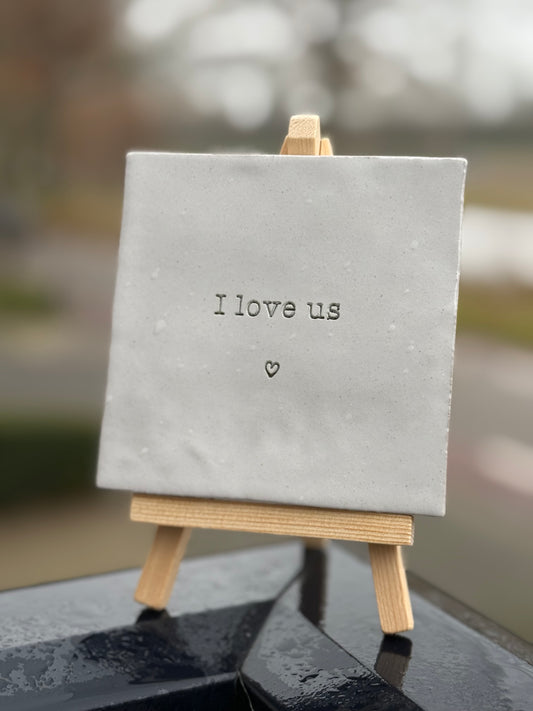Tegeltje I love us (hartje)