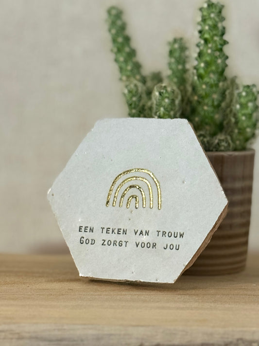 Zellige tegeltje - Een teken van trouw God zorgt voor jou