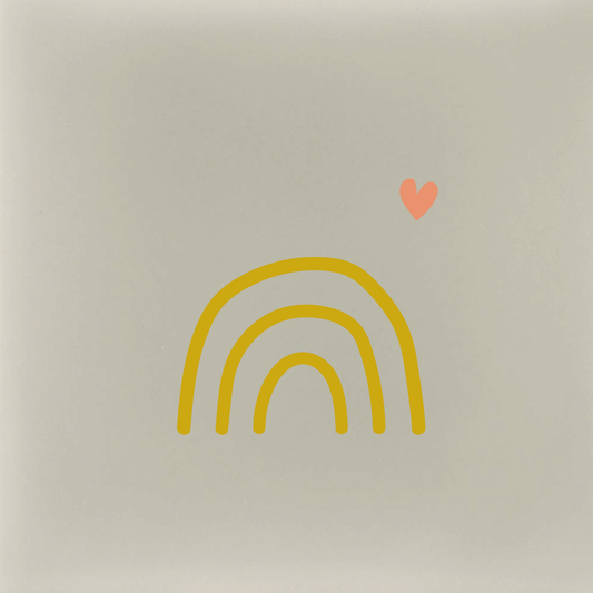 GOUDEN Regenboog met ROSE hartje