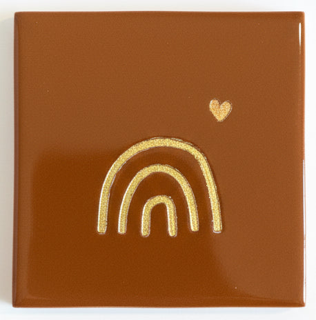 Tegeltje - Regenboog met hartje