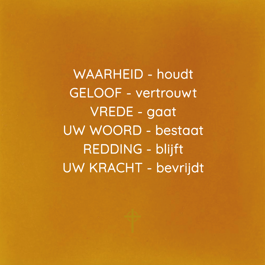 Tegeltje - Waarheid-houdt, Geloof-vertrouwt (wapenrusting Gods)