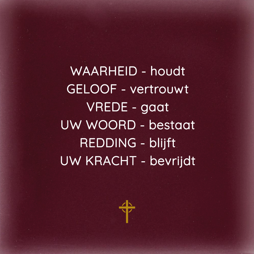 Tegeltje - Waarheid-houdt, Geloof-vertrouwt (wapenrusting Gods)