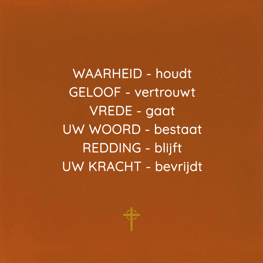 Tegeltje - Waarheid-houdt, Geloof-vertrouwt (wapenrusting Gods)