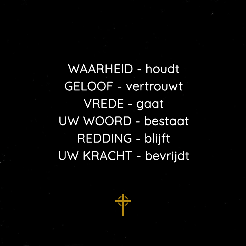 Tegeltje - Waarheid-houdt, Geloof-vertrouwt (wapenrusting Gods)