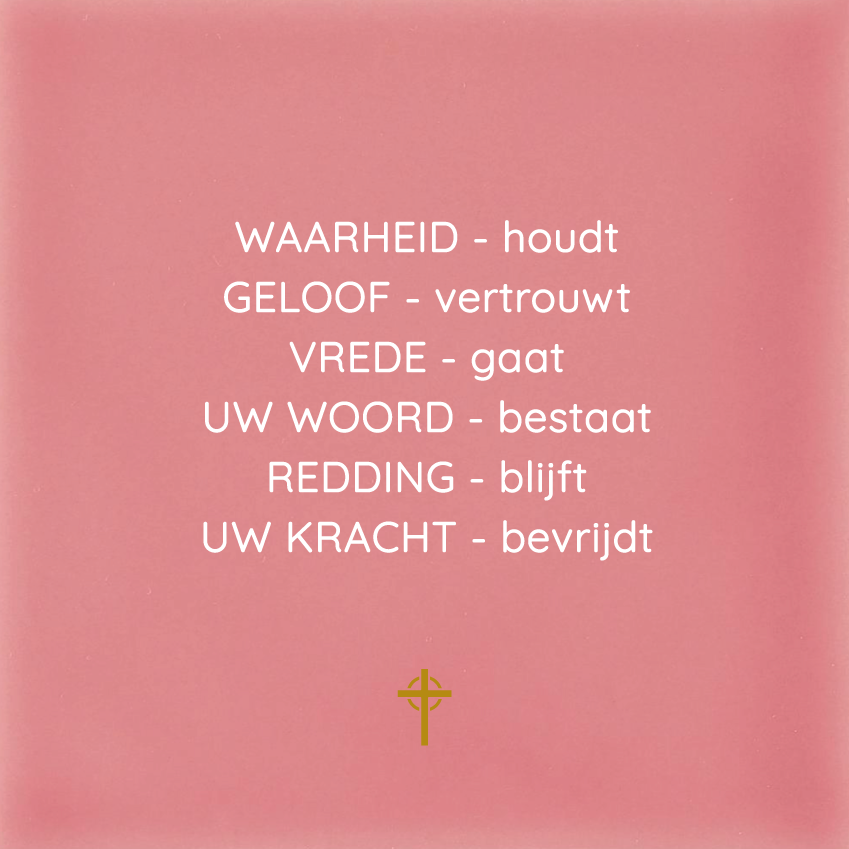 Tegeltje - Waarheid-houdt, Geloof-vertrouwt (wapenrusting Gods)