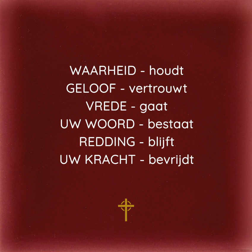 Tegeltje - Waarheid-houdt, Geloof-vertrouwt (wapenrusting Gods)
