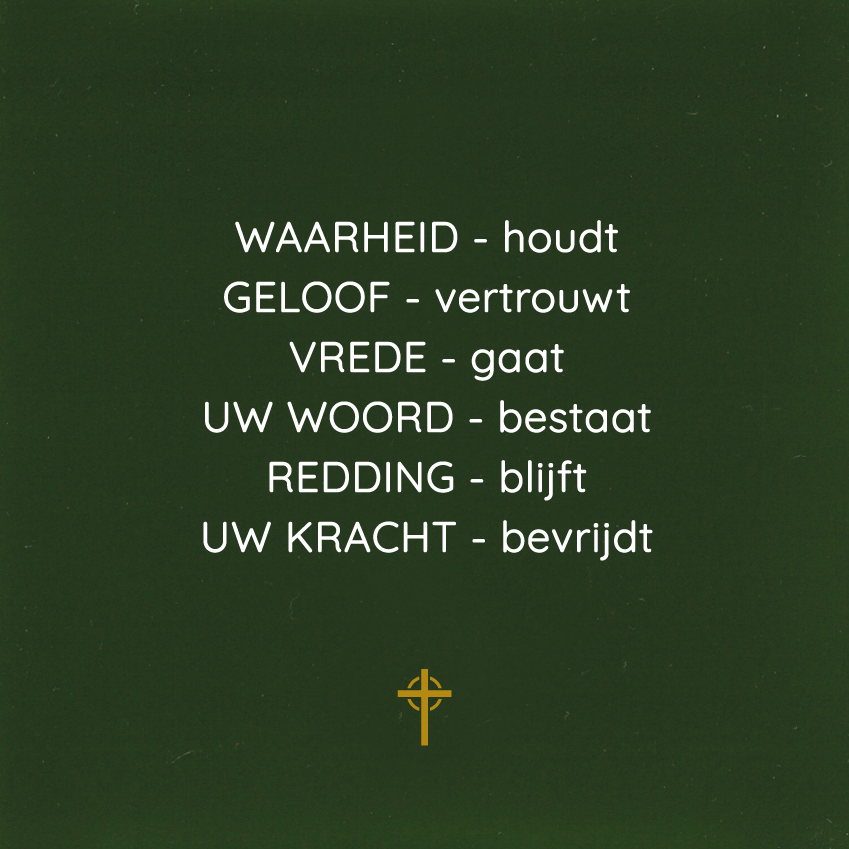 Tegeltje - Waarheid-houdt, Geloof-vertrouwt (wapenrusting Gods)