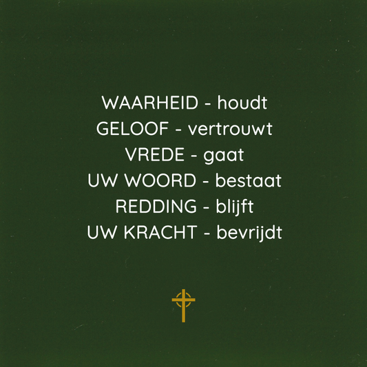 Tegeltje - Waarheid-houdt, Geloof-vertrouwt (wapenrusting Gods)