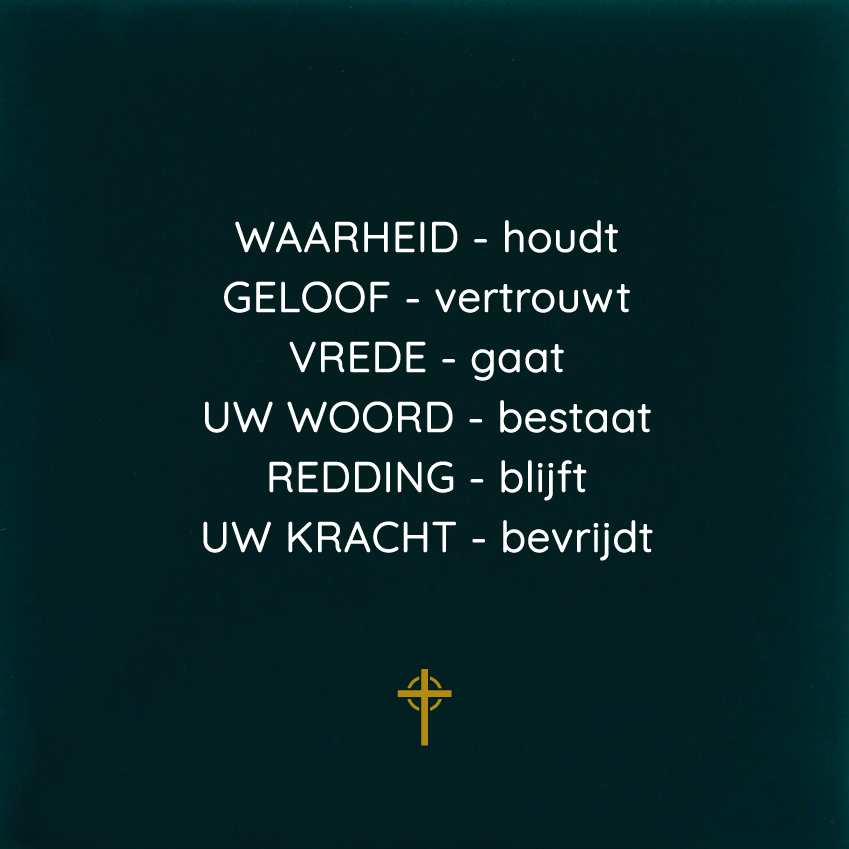 Tegeltje - Waarheid-houdt, Geloof-vertrouwt (wapenrusting Gods)