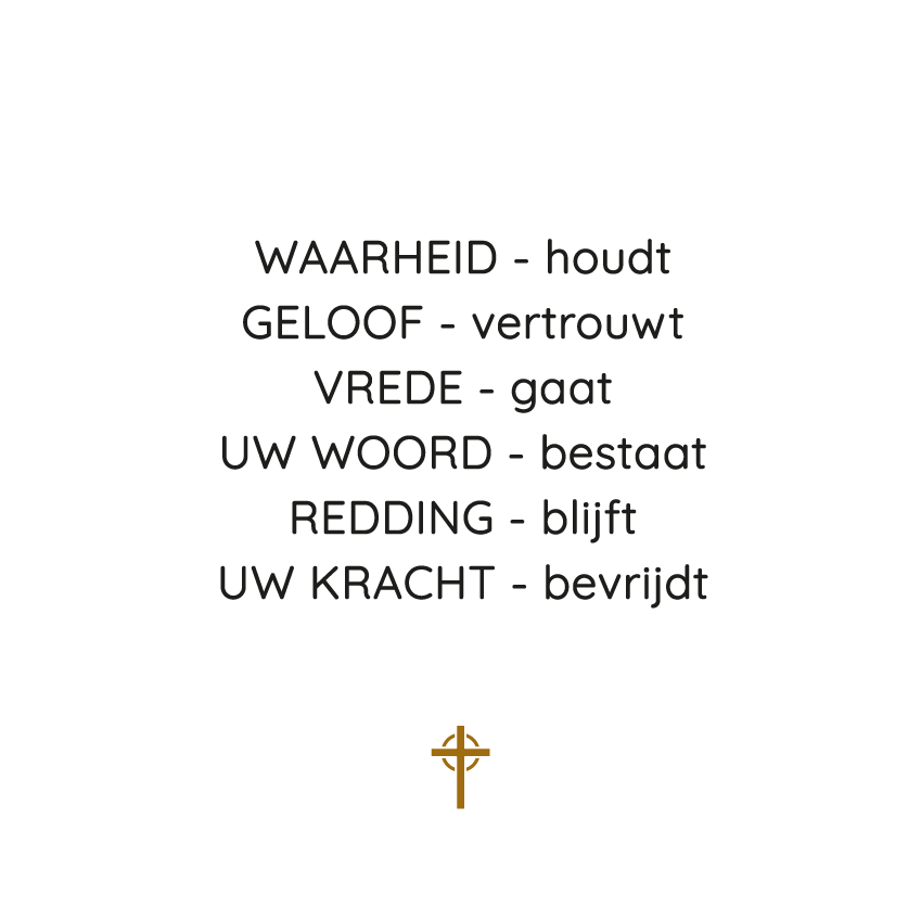 Tegeltje - Waarheid-houdt, Geloof-vertrouwt (wapenrusting Gods)