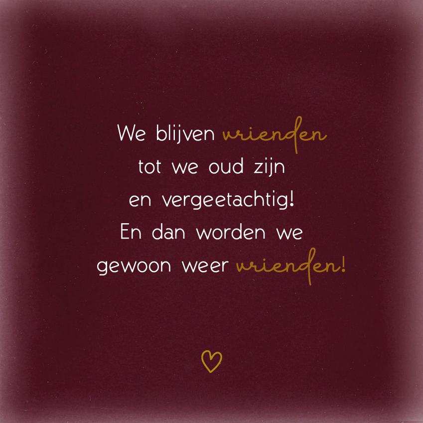 We blijven vrienden