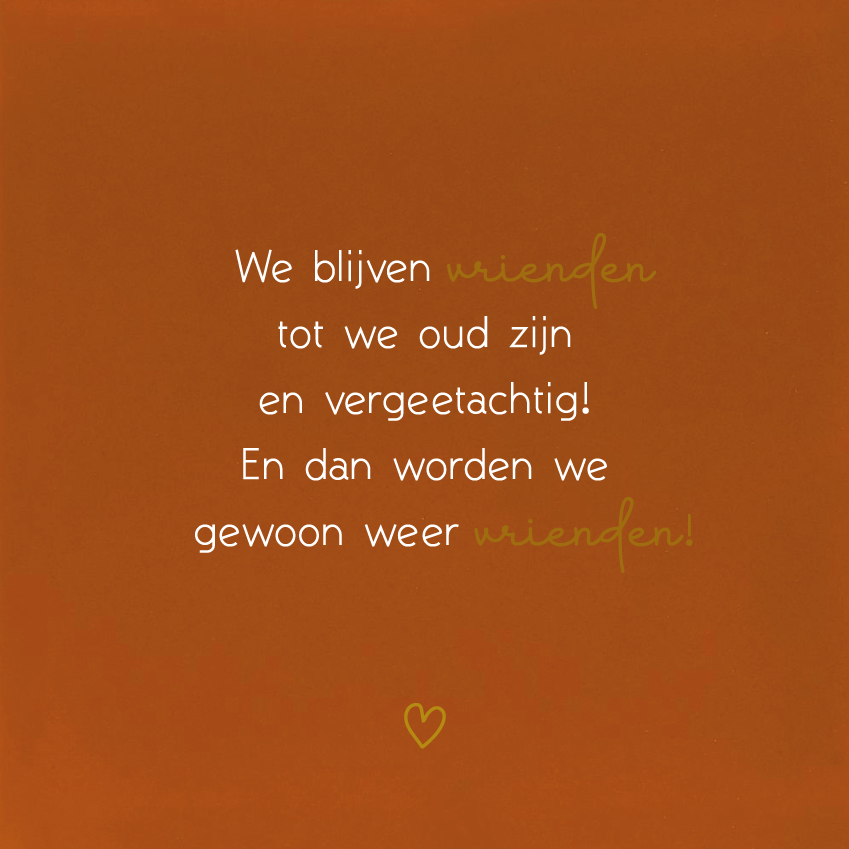 We blijven vrienden