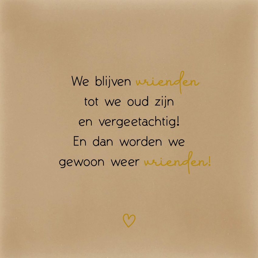 We blijven vrienden