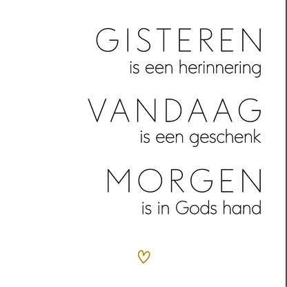 Tegeltje * GISTEREN-VANDAAG-MORGEN met hartje