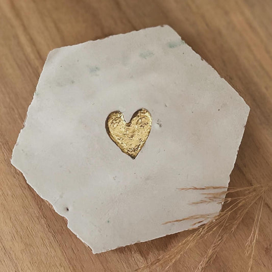 Zellige tegeltje - Hart van Goud - Hexagon (div. kleuren)