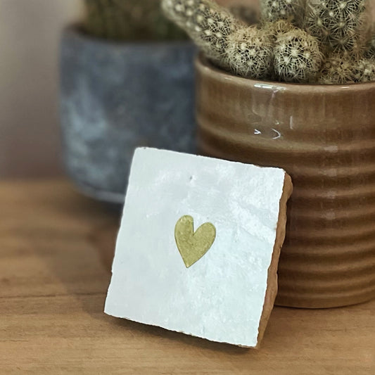 Zellige tegeltje - Hartje van goud mini