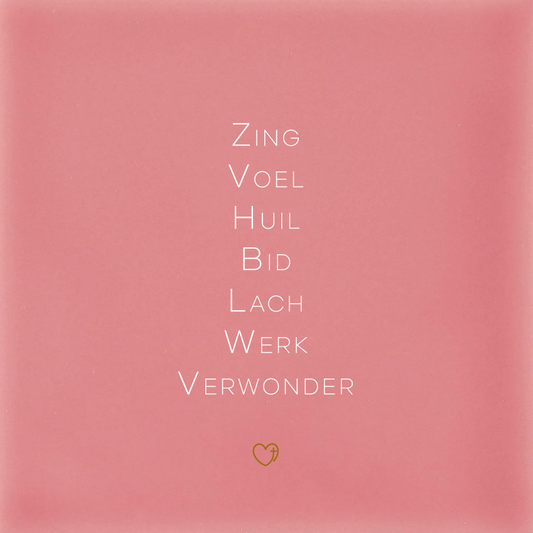 Zing Voel Huil Bid Lach Werk Verwonder
