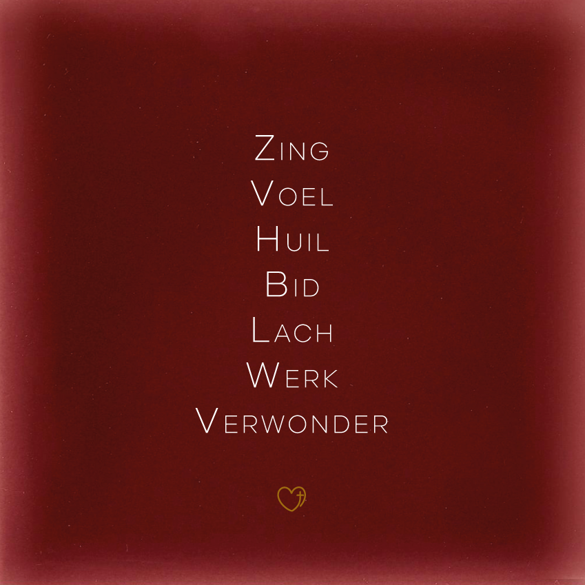 Zing Voel Huil Bid Lach Werk Verwonder