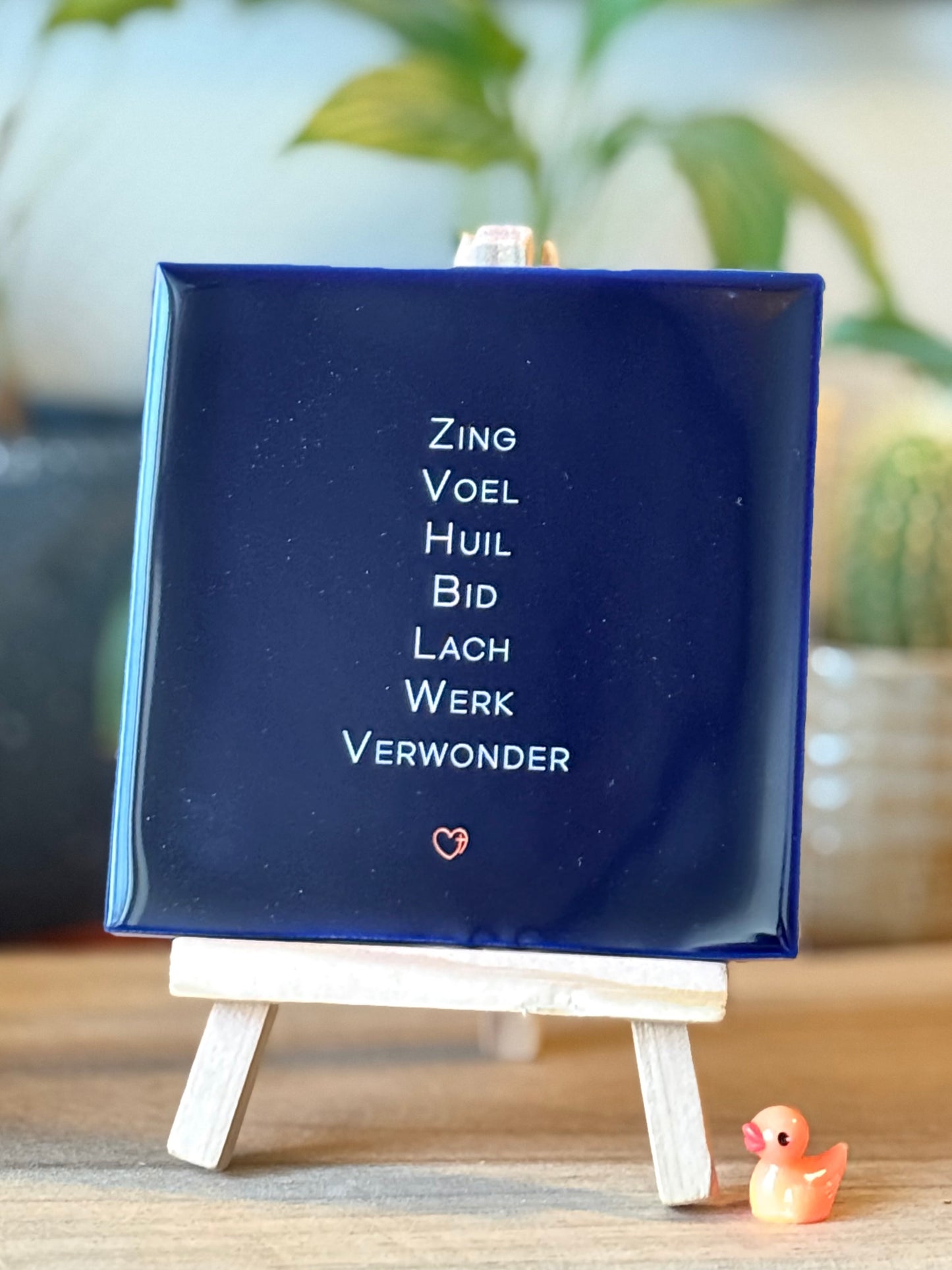 Zing Voel Huil Bid Lach Werk Verwonder